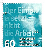 Sonderbriefmarke zum 150. Geburtstag Max Webers